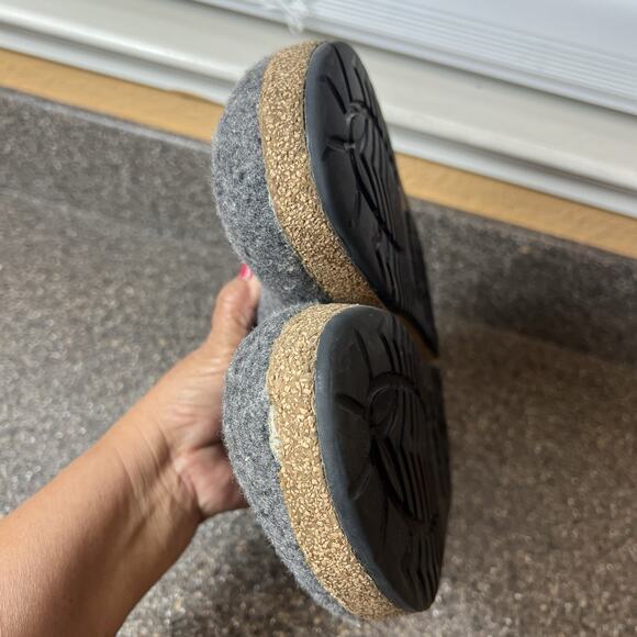 Haflinger Grizzly Wool Clogs Slippers Mens EU 46 US 13 Gray Slip On Comfort Mule - Picture 7 of 10